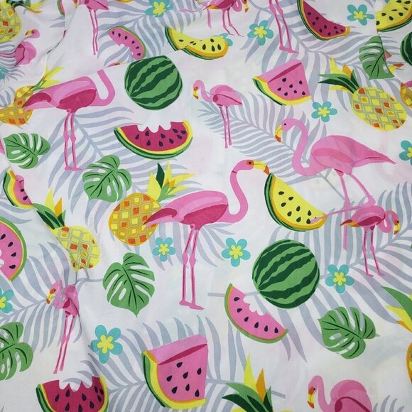 King Kameha Poly Pink Flamingo Watermelon Hawaiian Shirt XXL - Picture 7 of 12